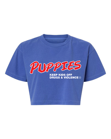 PUPPIES Keep Kids Off Drugs Women's Cropped Tee | As Seen on House of Stassi