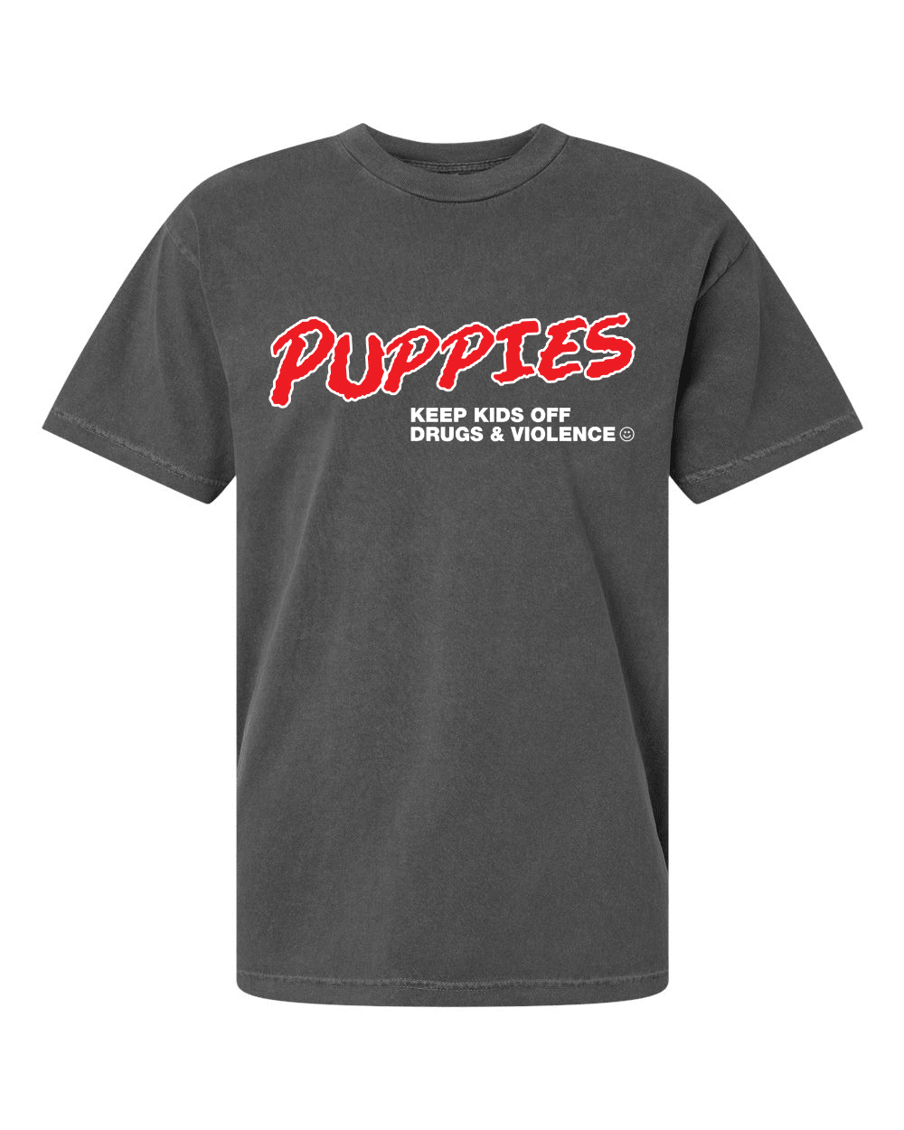 Puppies Keep Kids Off Drugs and Alcohol| Uni-Sex Crewneck Tee - Puppies Make Me Happy
