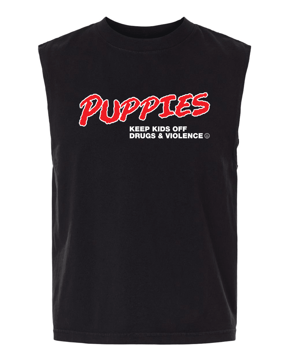 PUPPIES Keep Kids Off Drugs & Violence Heavyweight Muscle Tank | As Seen on House of Stassi - Puppies Make Me Happy