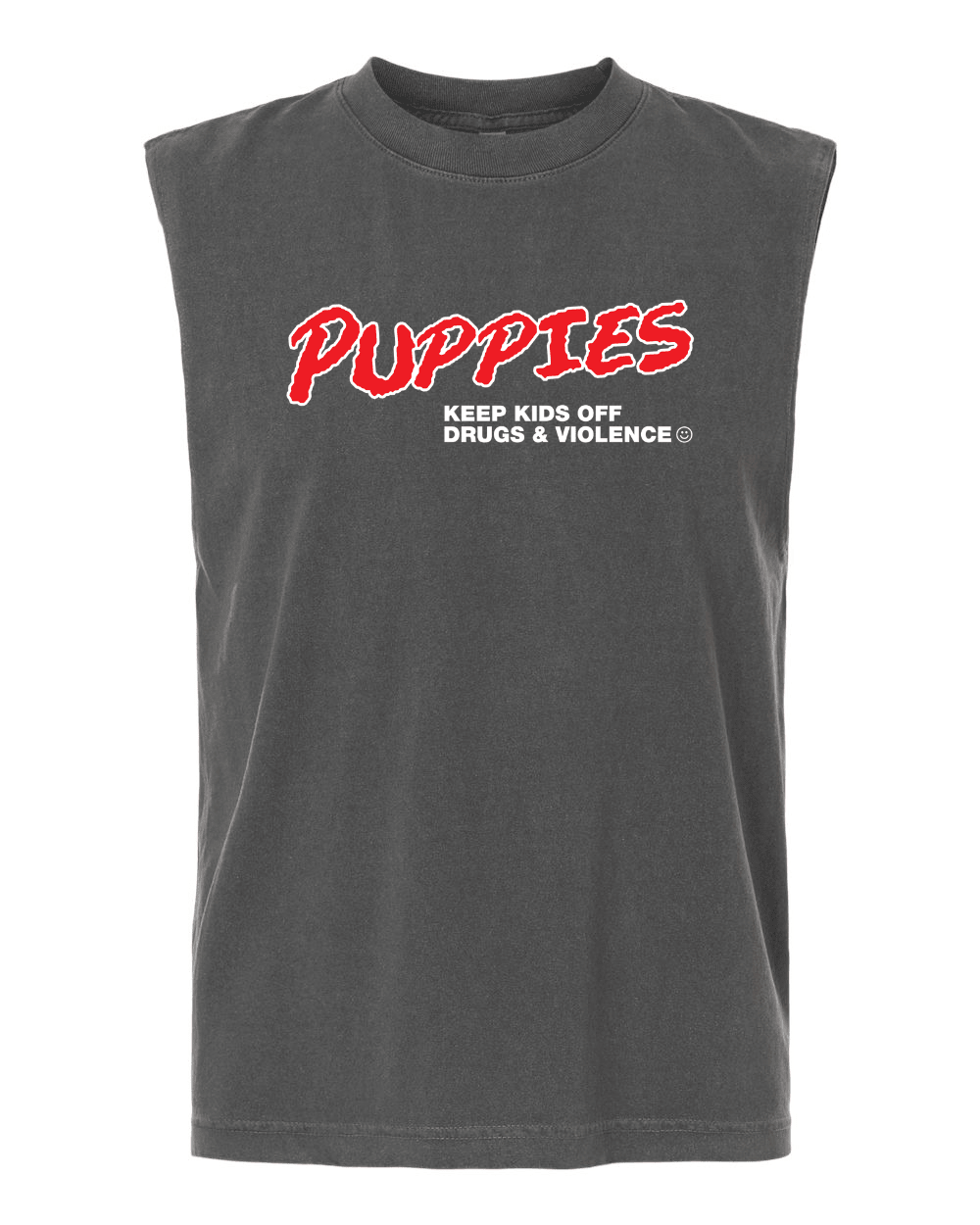 PUPPIES Keep Kids Off Drugs & Violence Heavyweight Muscle Tank | As Seen on House of Stassi - Puppies Make Me Happy