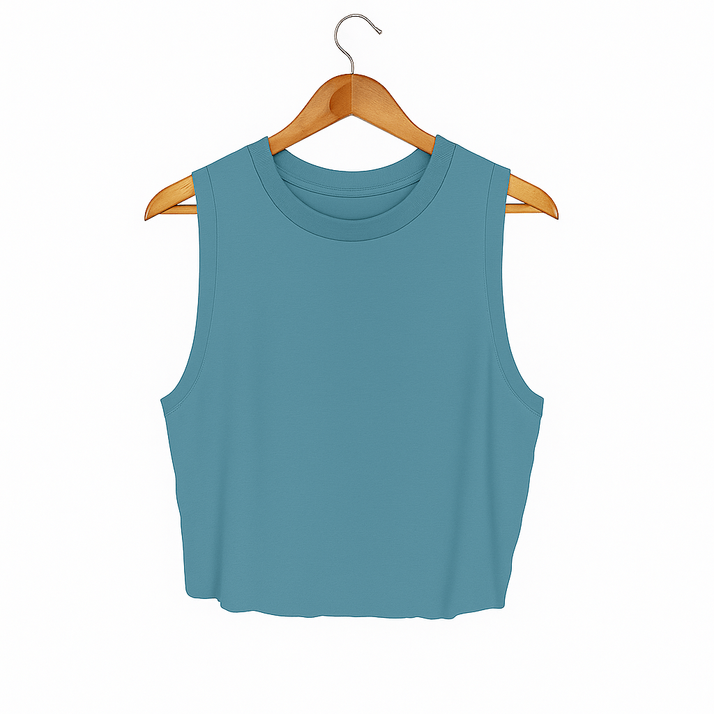 Blank Women's Waist Length Crop Tank | Ultra - Soft Made in USA | Everyday Basic - Puppies Make Me Happy