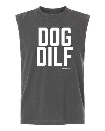 Dog DILF Unisex Heavyweight Muscle Tank | Vintage Washed Sleeveless