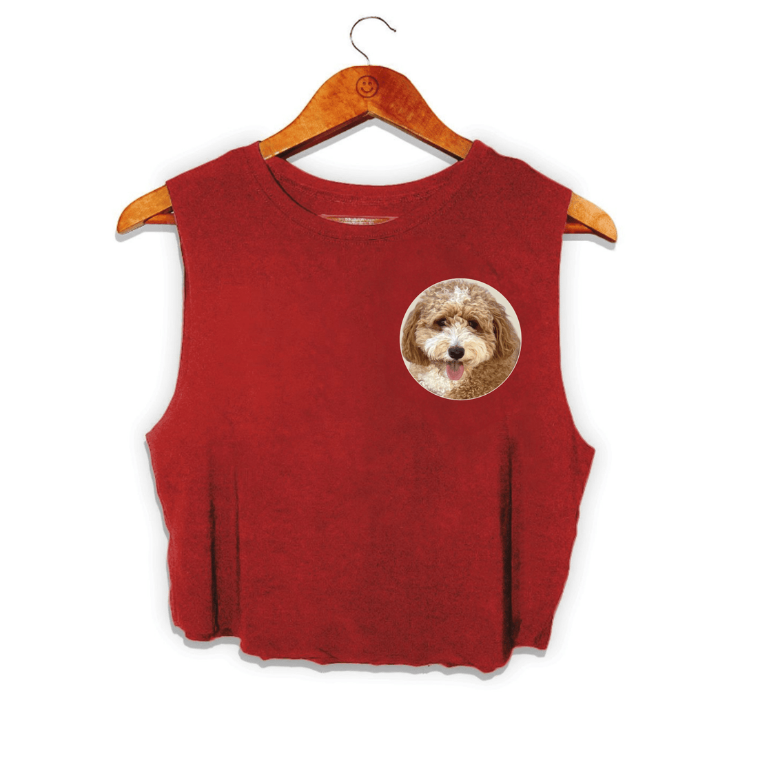 Custom Your Dog Here Pet Face | Crop Tank | Present for Dog Owners | Made in USA - Puppies Make Me Happy