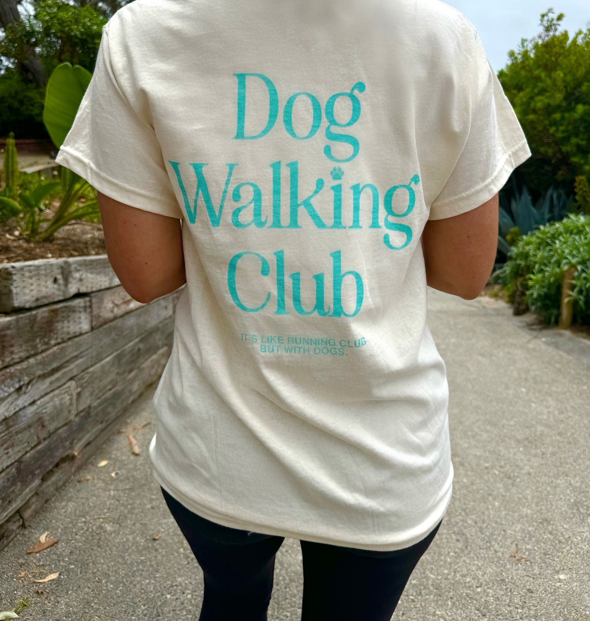 Dog Walking Club White T Shirt Back