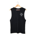 Dog walking club sleevess black t