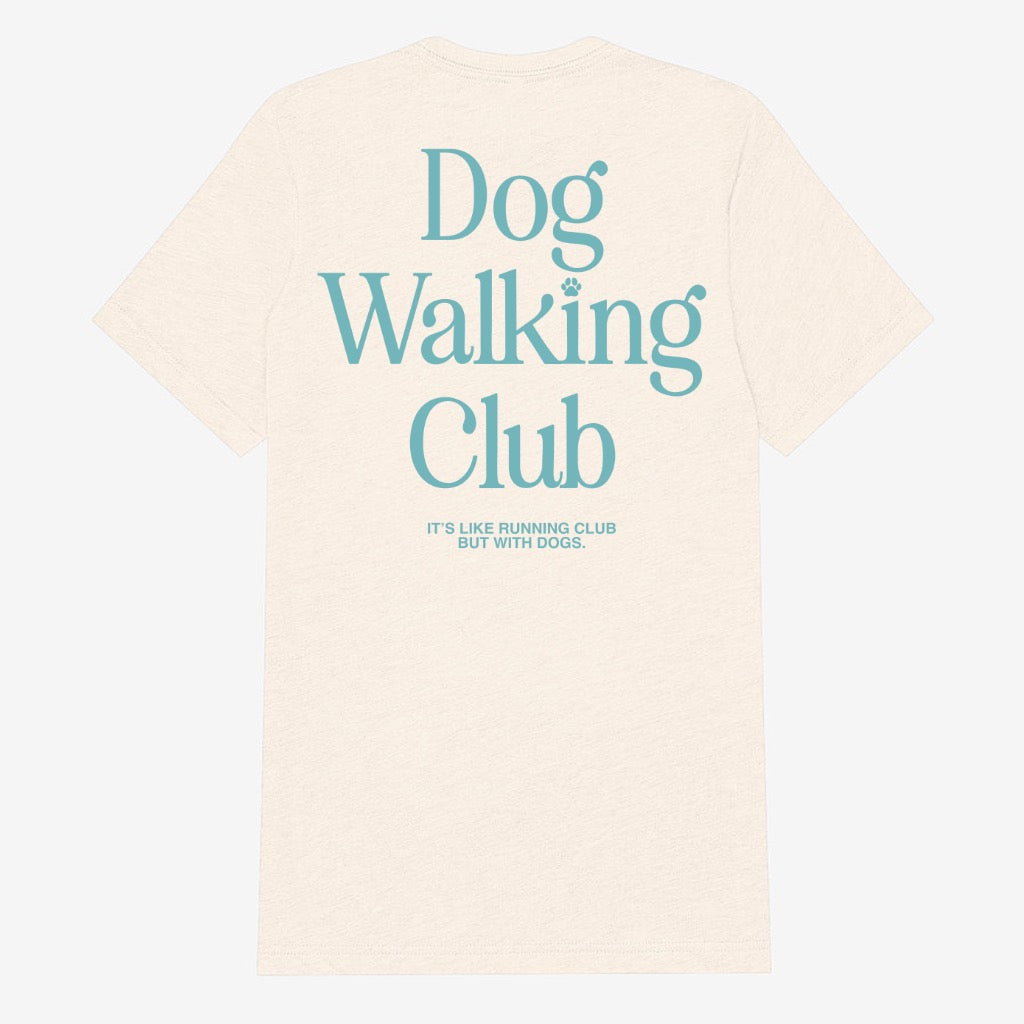 Dog walking club t shirt cream