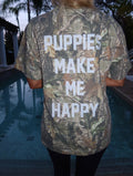 Limited Edition Camo T-Shirt | Puppies Make Me Happy Unisex Wood Camo Tee - Puppies Make Me Happy