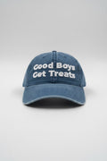 Good Boys Get Treats Distressed Dad Hat | Vintage Low Profile Cotton Cap - Puppies Make Me Happy