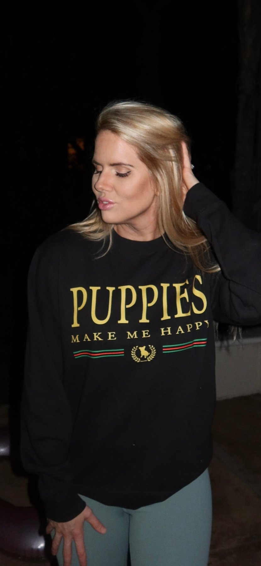 Rodeo Puppies Make Me Happy Unisex Crewneck Sweatshirt - Puppies Make Me Happy