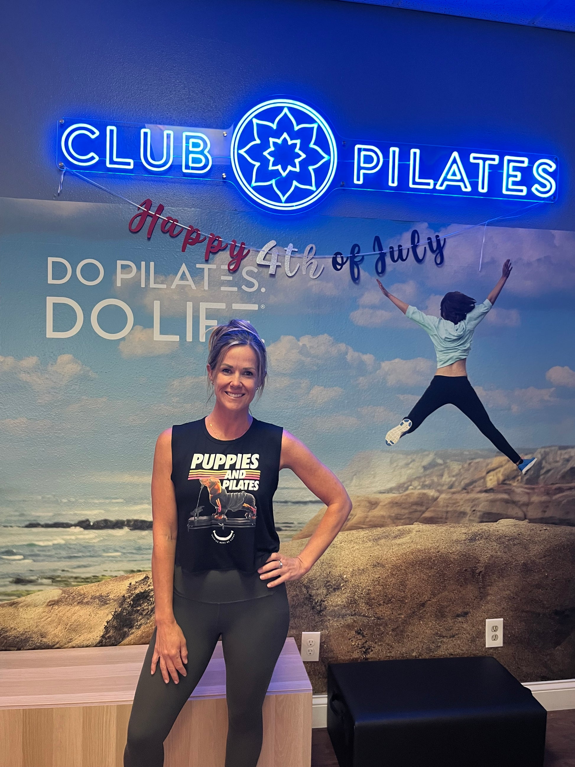 Puppies & Pilates Crop Top | Gift for Dog Moms & Yoga Lovers - Puppies Make Me Happy