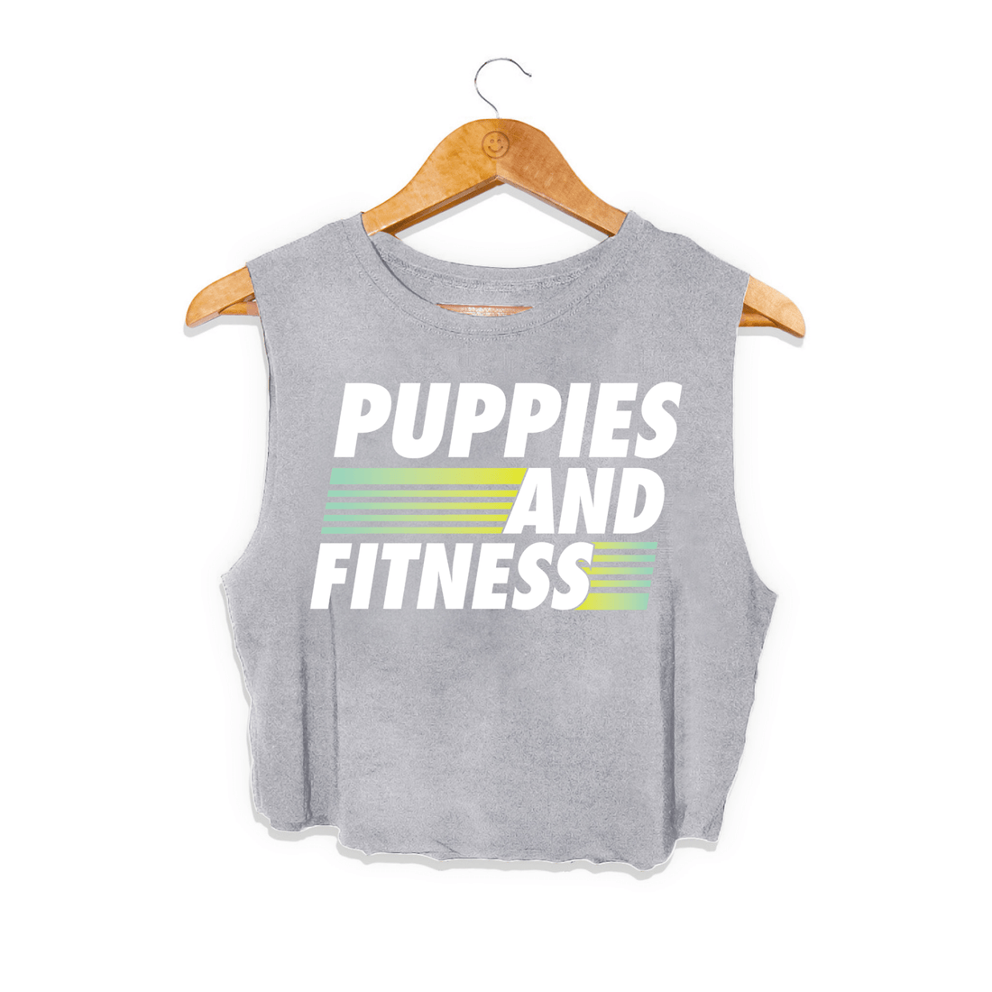 Fitness Club Logo | Crop Tank - Puppies Make Me Happy