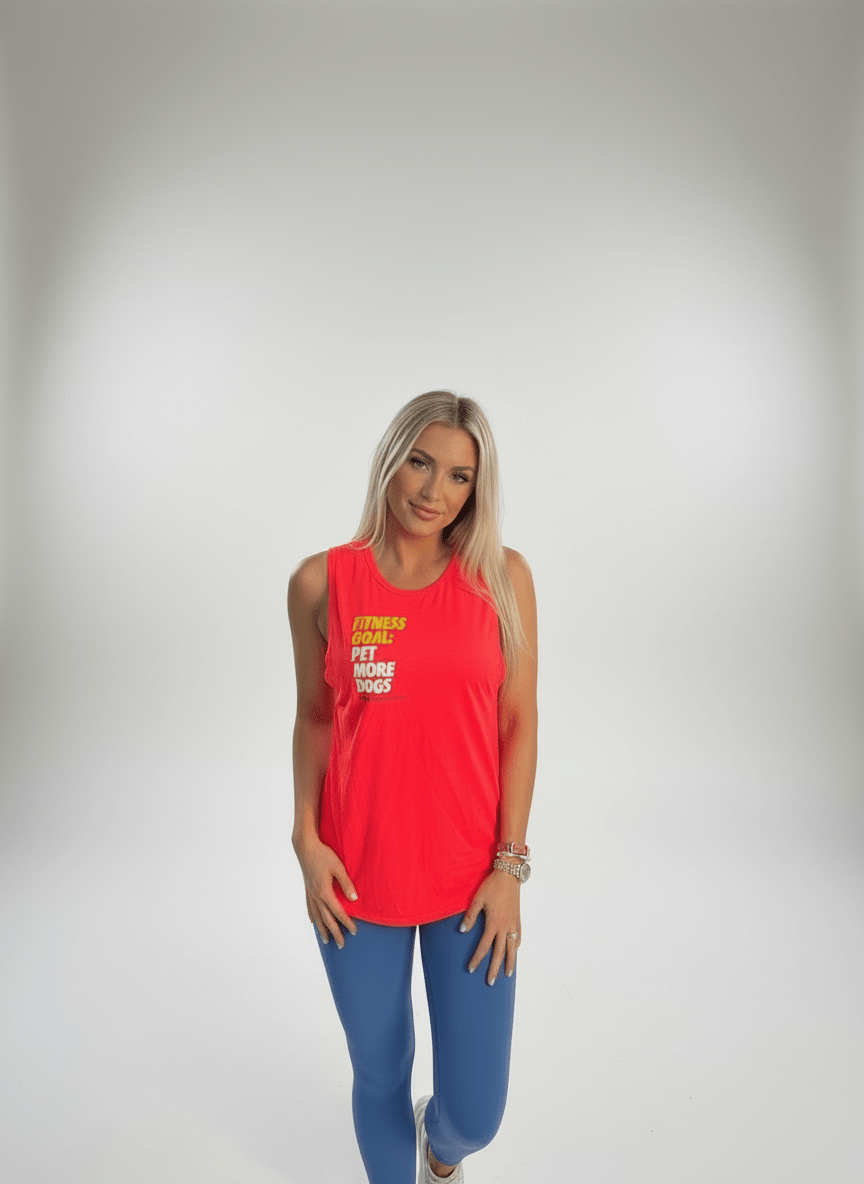 Fitness Goal | Dog Lover Sleeveless Tank | Gift for Dog Moms - Puppies Make Me Happy