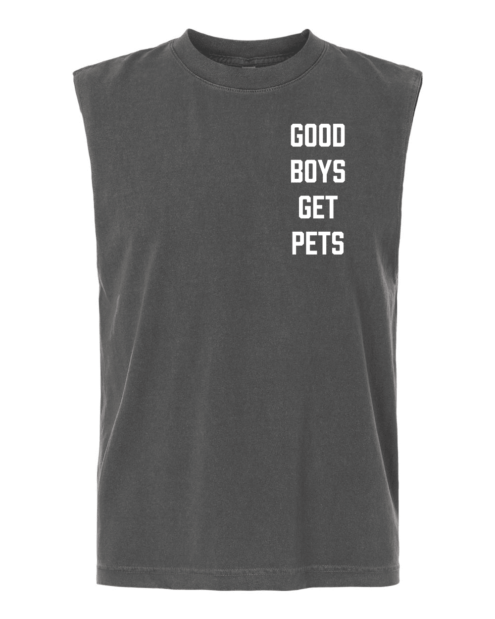 Good Boys Get Pets Unisex Heavyweight Muscle Tank | Vintage Off-Center Graphic - Puppies Make Me Happy