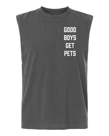 Good Boys Get Pets Unisex Heavyweight Muscle Tank | Vintage Off-Center Graphic