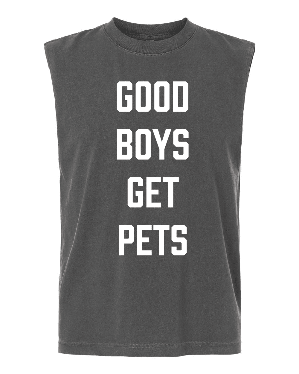 Good Boys Get Pets Unisex Heavyweight Muscle Tank | Bold Vertical Statement Gym Tank - Puppies Make Me Happy