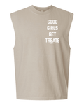 Good Girls Get Treats Heavyweight Muscle Tank | Premium Cotton Boxy Fit Best Gift for Dog Moms - Puppies Make Me Happy