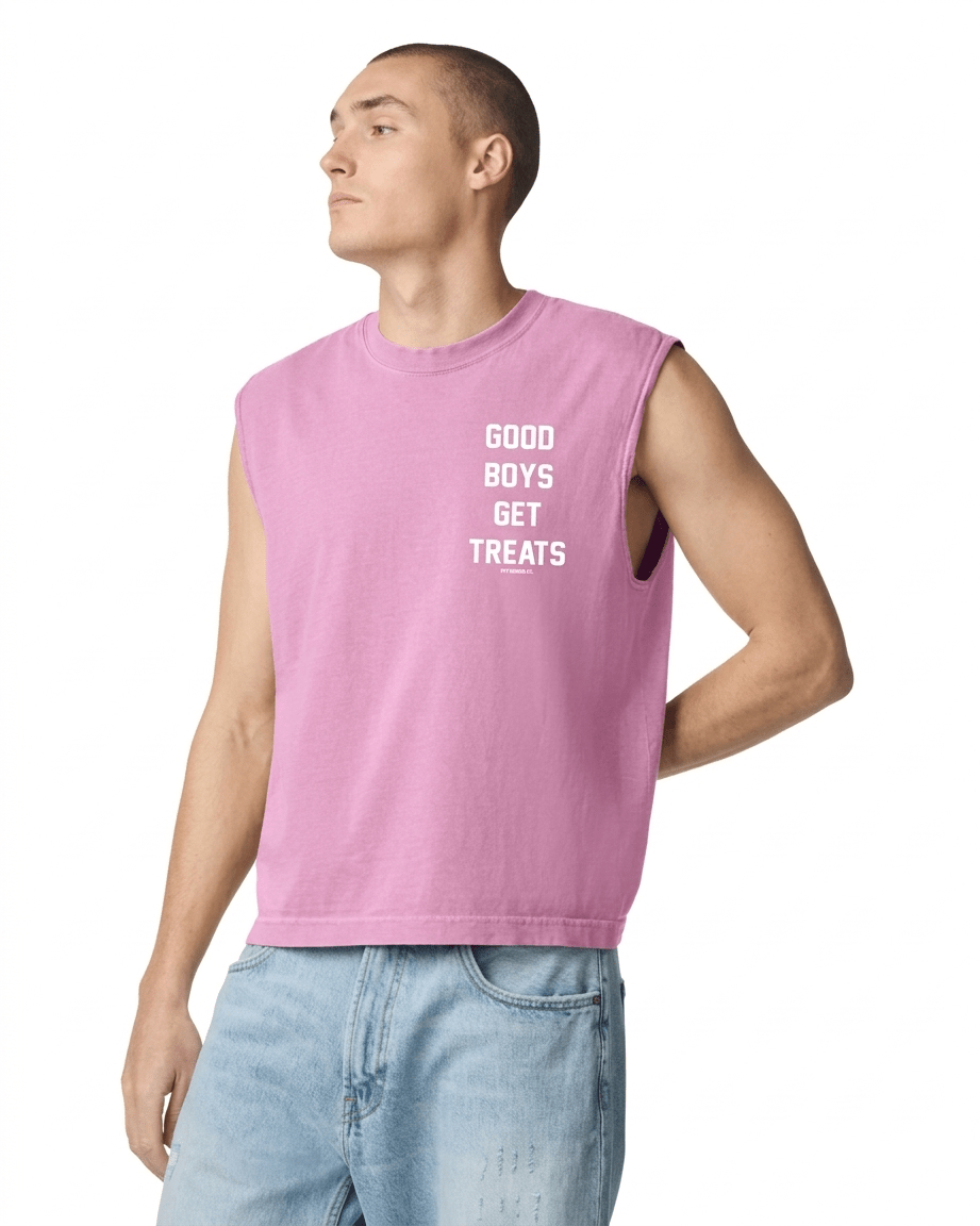 Good Boys Get Treats Heavyweight Muscle Tank | Premium Cotton Boxy Fit Best Gift - Puppies Make Me Happy