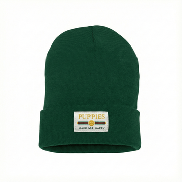 Pup Lux Gold Label Beanie | Knit Cap Best Gift for Dog Lovers - Puppies Make Me Happy