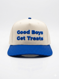 Good Boys Get Treats 5 Panel Baseball Cap | Structured Mid Profile Snapback - Puppies Make Me Happy