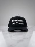 Good Boys Get Treats 5 Panel Baseball Cap | Structured Mid Profile Snapback - Puppies Make Me Happy