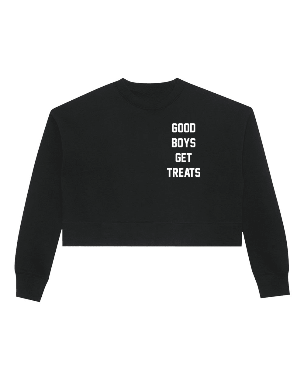 Good Boys Get Treats Relaxed Cropped Crewneck Sweatshirt - Puppies Make Me Happy