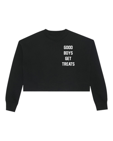 Good Boys Get Treats Relaxed Cropped Crewneck Sweatshirt
