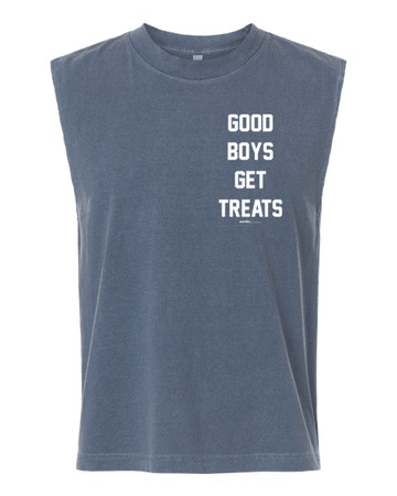 Good Boys Get Treats Heavyweight Muscle Tank | Premium Cotton Boxy Fit Best Gift - Puppies Make Me Happy