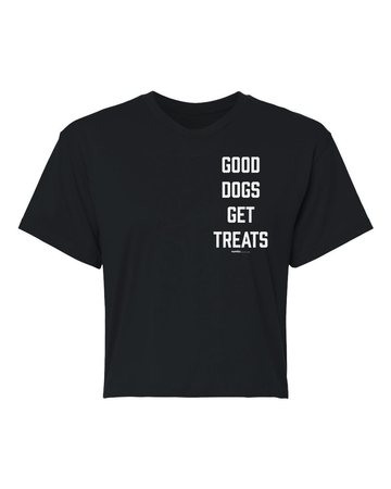 Good Dogs Get Treats Women's Soft Cotton Crop Tee