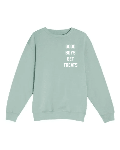 Good Boys Get Treats Relaxed Unisex Fleece Crewneck Sweatshirt - Puppies Make Me Happy