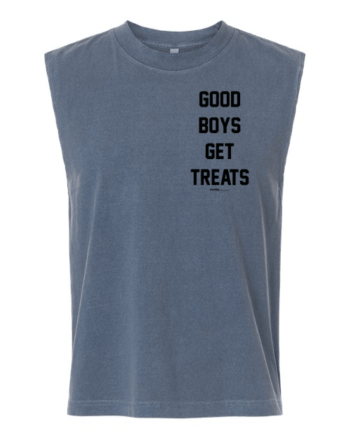 Good Boys Get Treats Heavyweight Muscle Tank | Premium Cotton Boxy Fit Best Gift - Puppies Make Me Happy