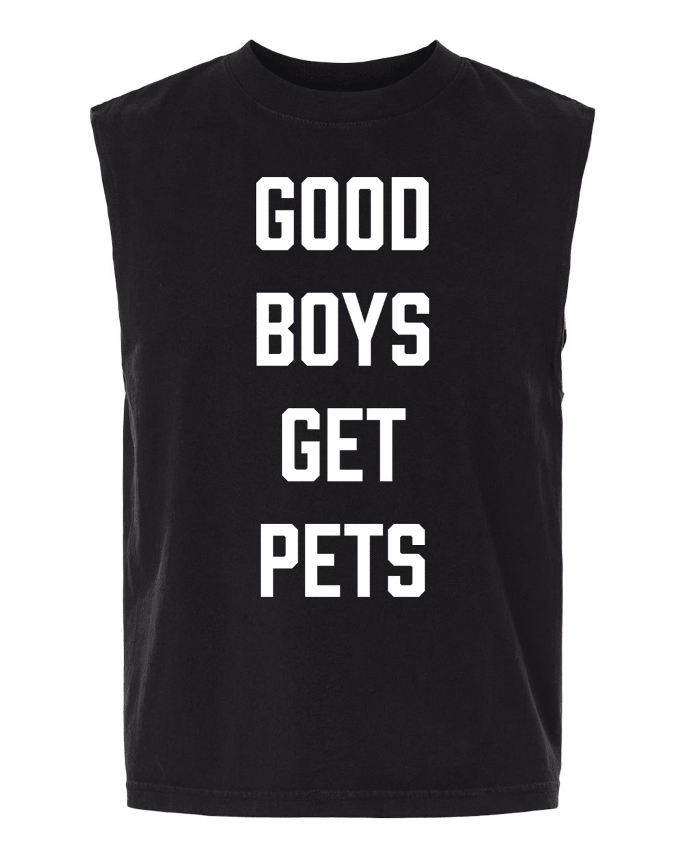 Good Boys Get Pets Unisex Heavyweight Muscle Tank | Bold Vertical Statement Gym Tank - Puppies Make Me Happy