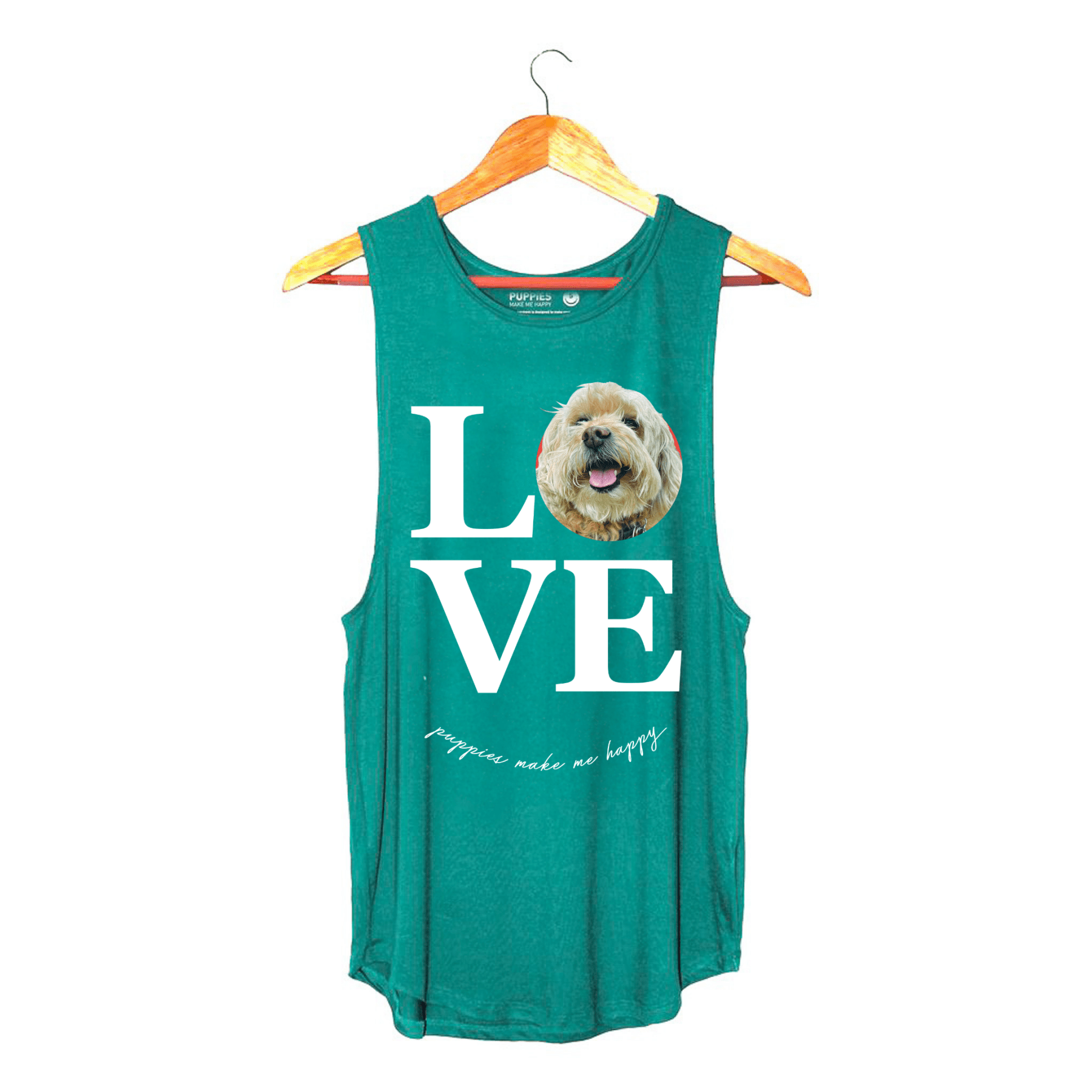 True Love Custom Dog Photo Women's Tank | Personalized "LOVE" Graphic Made in USA - Puppies Make Me Happy