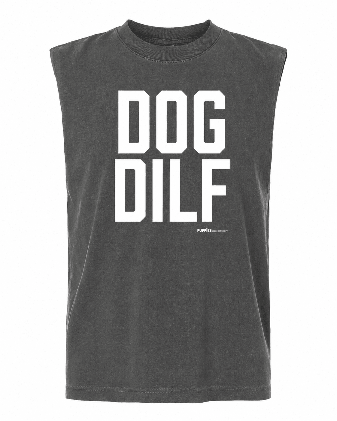 Dog DILF Unisex Heavyweight Muscle Tank | Vintage Washed Sleeveless - Puppies Make Me Happy