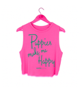 Puppies Hills Hotel | Women’s Crop Tank - Puppies Make Me Happy