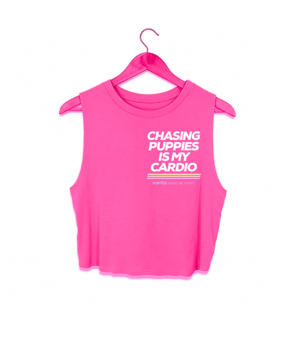 Chasing Puppies is My Cardio Crop Tank | Gift for Dog Moms - Puppies Make Me Happy