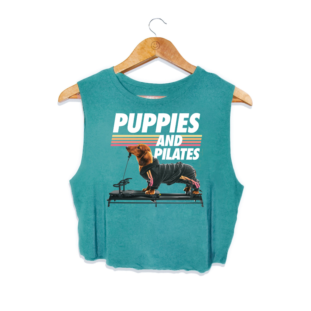 Puppies & Pilates | Crop Top - Puppies Make Me Happy