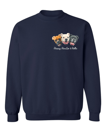 Custom Your Dog Here Photo Sweatshirt – Personalized Pet Portrait Over the Heart, Dog Lover Gift - Puppies Make Me Happy