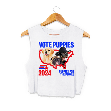 Non Custom Vote Puppies Crop Top