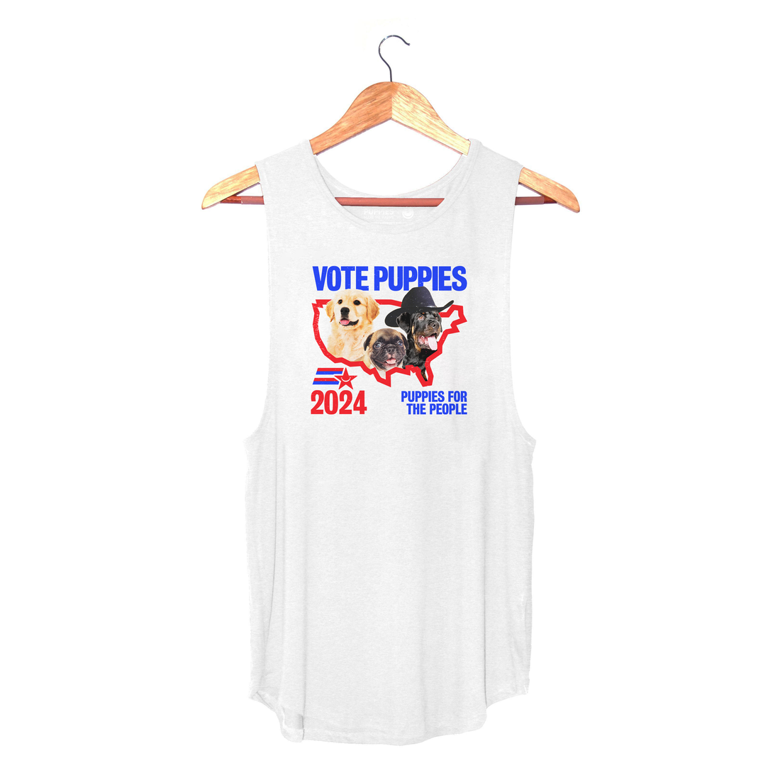 Non Custom Vote Puppies White Sleeveless