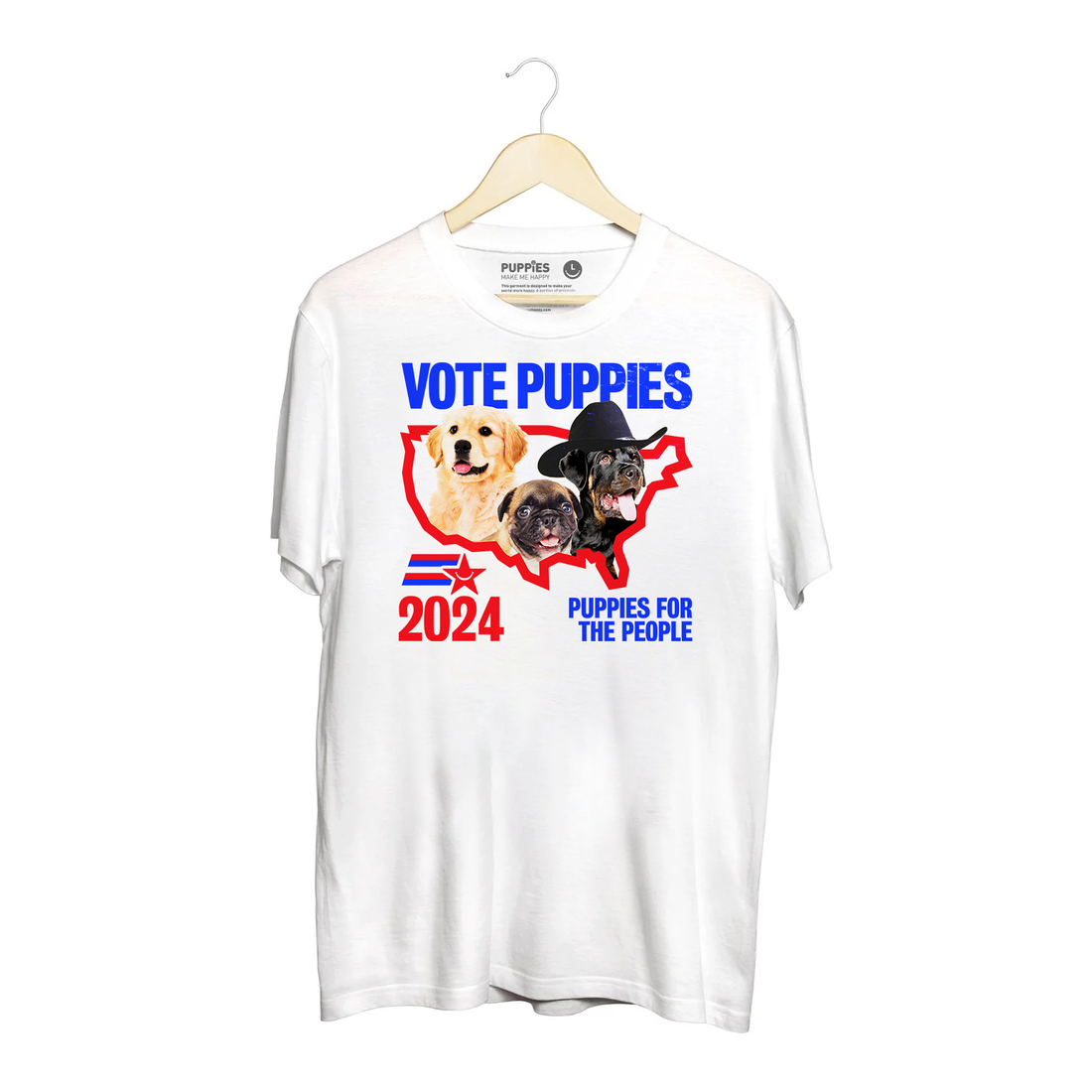 Non Custom Vote Puppies White T Shirt