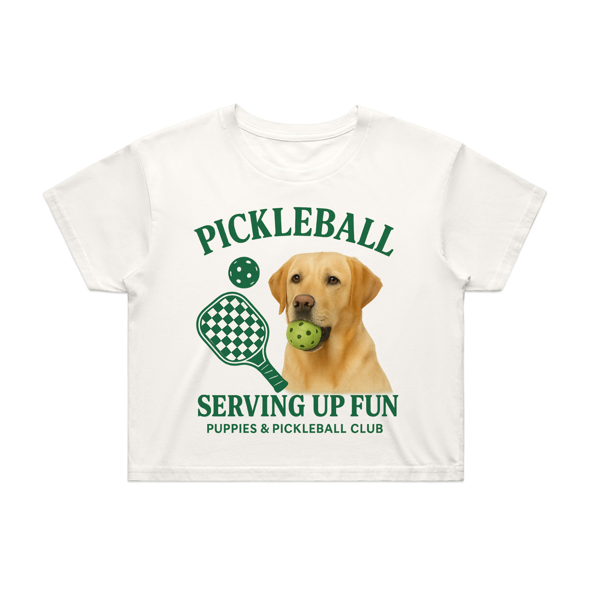 Pickleball Puppies Club | Relaxed Fit Soft Cotton Crop Tee
