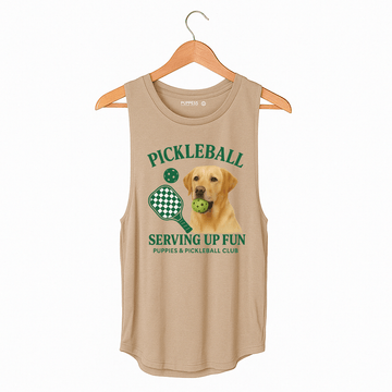 Pickleball Puppies Club | Puppies Soft Women's Sleeveless Tank | For Dog Lovers - Puppies Make Me Happy