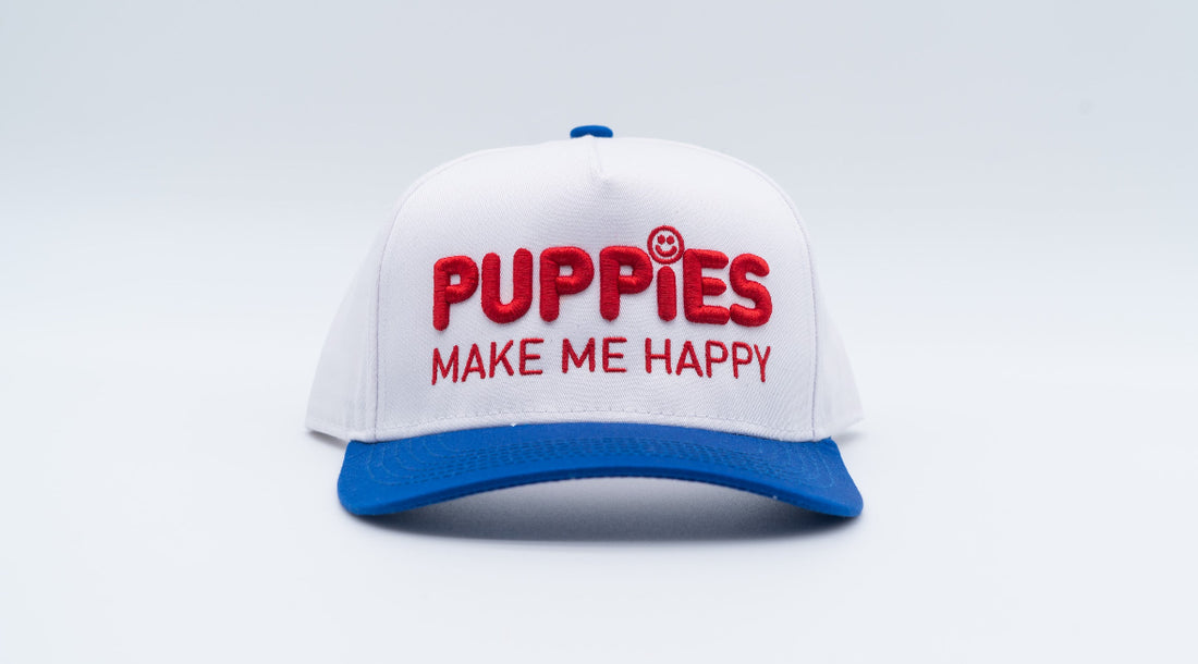 Puppies Happy Warm White Cap Front