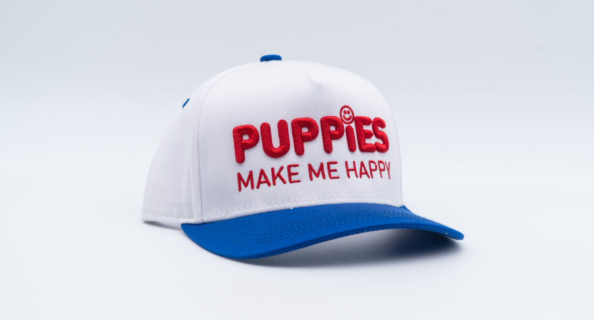 Puppies Happy White Cap Side