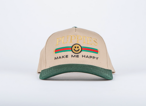 Pup Lux | 5 Panel Hat | Dark Green & Khaki