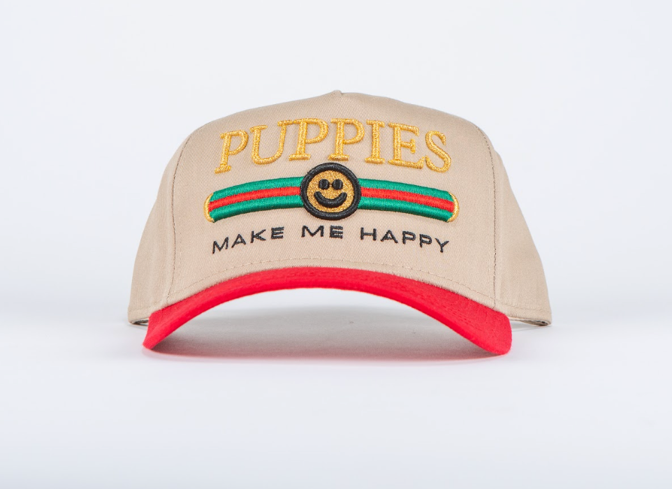 Pup Lux | 5 Panel Hat | Red & Khaki