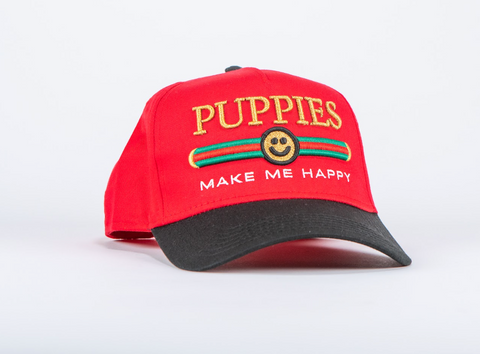 Pup Lux | 5 Panel Hat | Red & Black