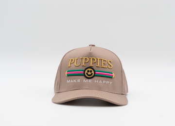 Pink Pup Lux  | 5 Panel Hat | Khaki