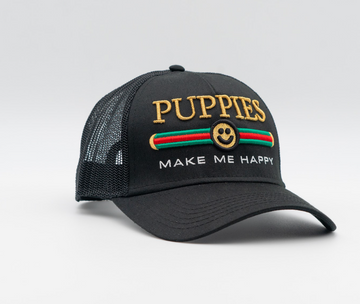 Pup Lux | 5 Panel Hat Mesh Back | Black