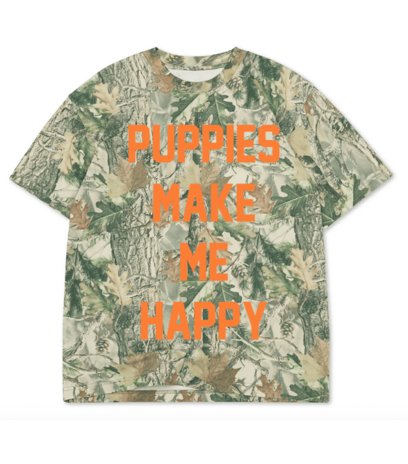 Limited Edition Camo T-Shirt | Puppies Make Me Happy Unisex Wood Camo Tee - Puppies Make Me Happy